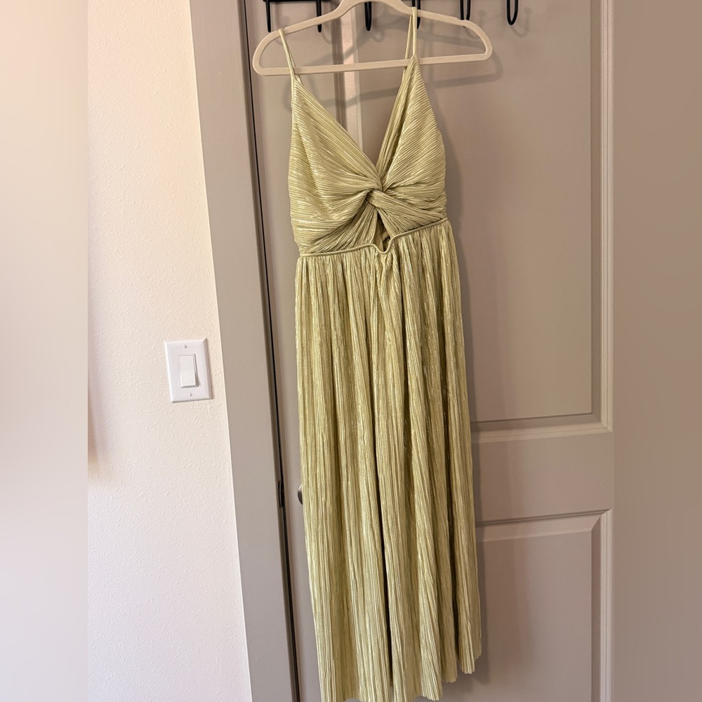 NWOT Sabina Musayev Light Gold Maxi Dress - Picture 3 of 6